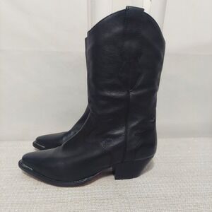 Code West Black Leather Cowboy Boots Women's 6.5 M Western